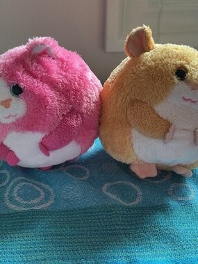Ty plush set- Pink & Gold Round Animal Friends